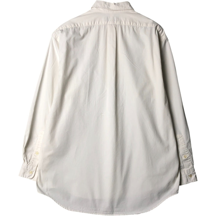 Ralph Lauren POLO by Ralph Lauren long-sleeved button-down shirt, made in Canada, men's size L cotton white type Vintage Second Hand