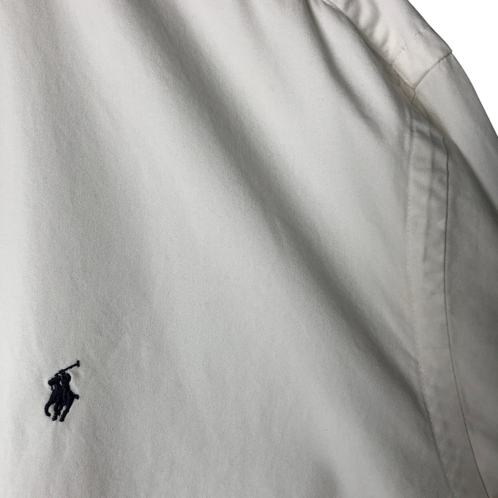 Ralph Lauren POLO by Ralph Lauren long-sleeved button-down shirt, made in Canada, men's size L cotton white type Vintage Second Hand