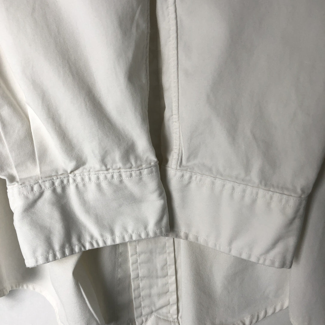 Ralph Lauren POLO by Ralph Lauren long-sleeved button-down shirt, made in Canada, men's size L cotton white type Vintage Second Hand