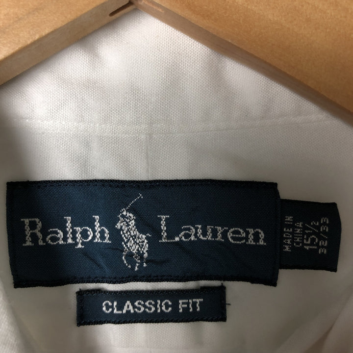 Ralph Lauren Classic Fit long sleeve button down shirt, men's size M cotton white type Vintage Second Hand