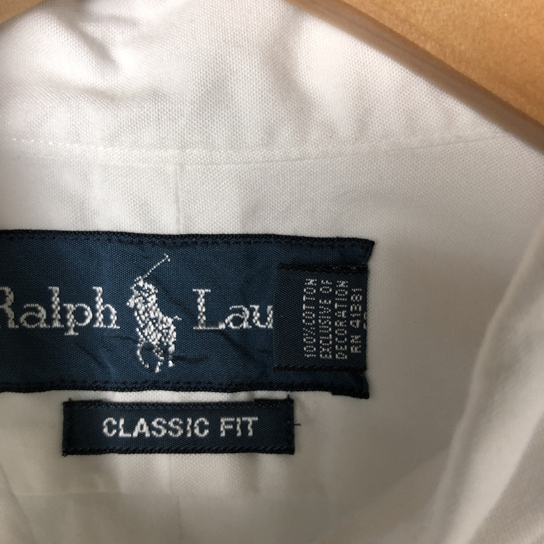 Ralph Lauren Classic Fit long sleeve button down shirt, men's size M cotton white type Vintage Second Hand