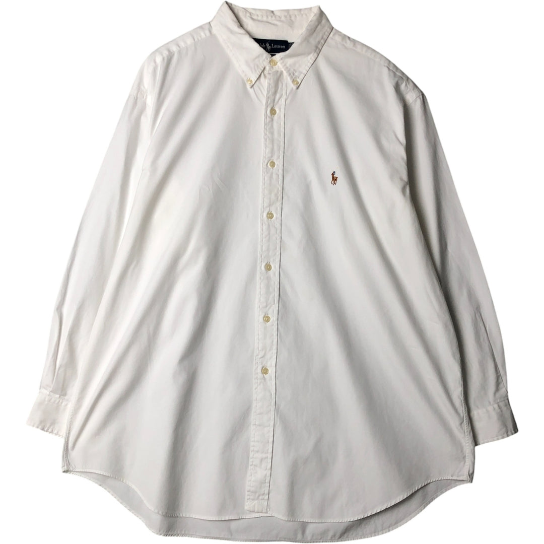 Ralph Lauren YARMOUTH long sleeve button down shirt, men's XXL size cotton white type Vintage Second Hand