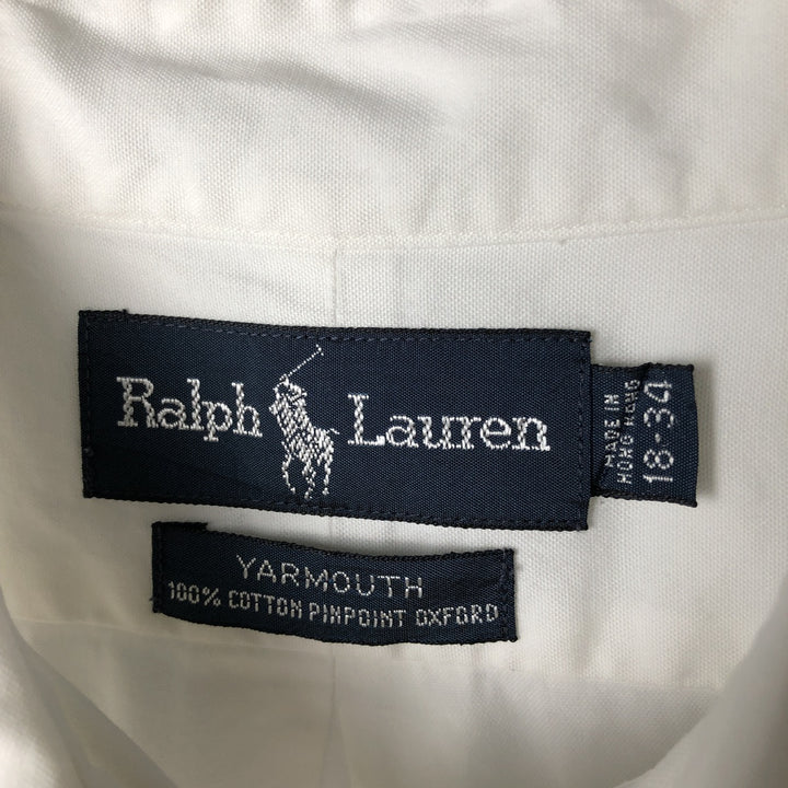 Ralph Lauren YARMOUTH long sleeve button down shirt, men's XXL size cotton white type Vintage Second Hand