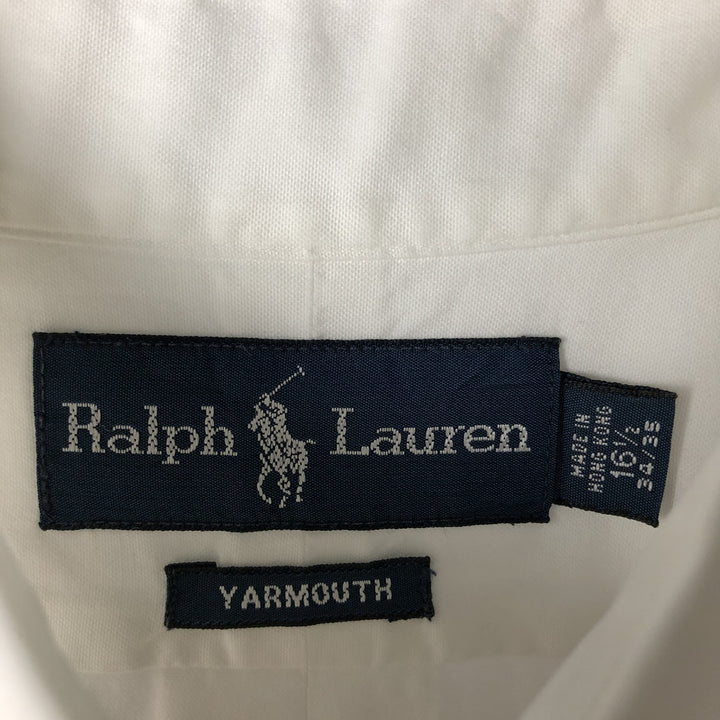 Ralph Lauren YARMOUTH long sleeve button down shirt, men's size L cotton white type Vintage Second Hand