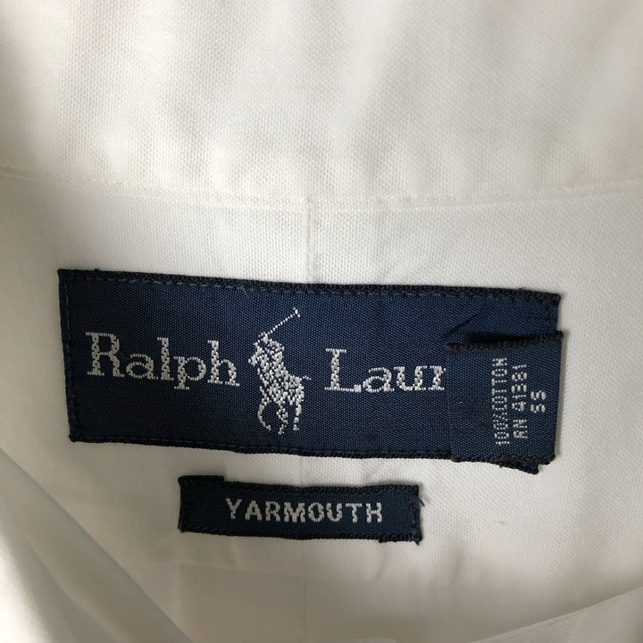 Ralph Lauren YARMOUTH long sleeve button down shirt, men's size L cotton white type Vintage Second Hand