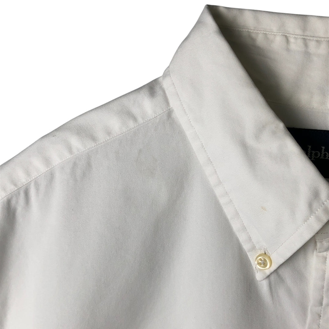 Ralph Lauren YARMOUTH long sleeve button down shirt, men's size L cotton white type Vintage Second Hand