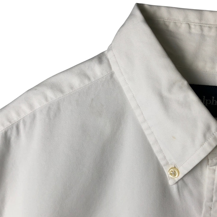 Ralph Lauren YARMOUTH long sleeve button down shirt, men's size L cotton white type Vintage Second Hand