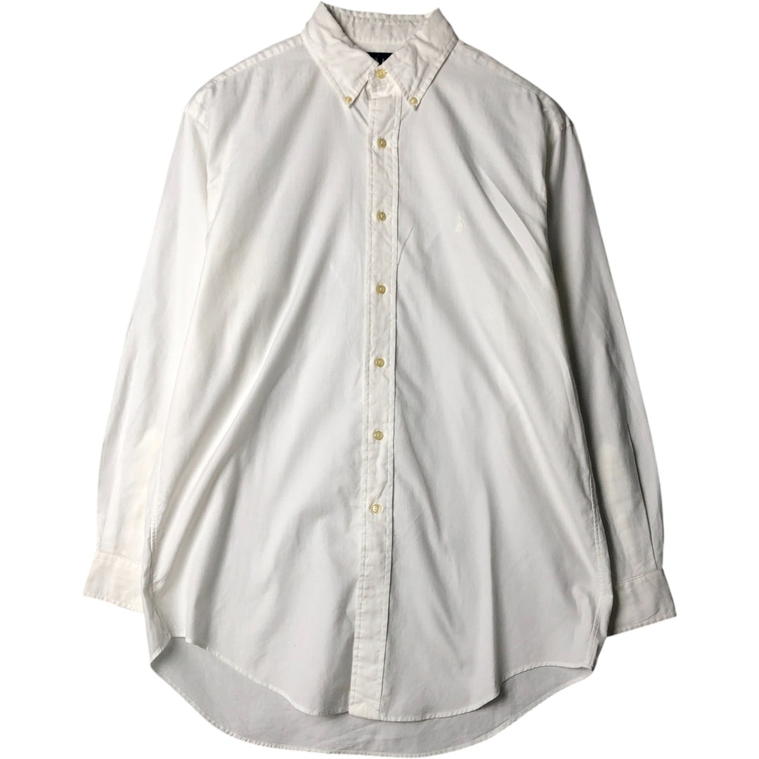 Ralph Lauren YARMOUTH long sleeve button down shirt, men's size M cotton white type Vintage Second Hand