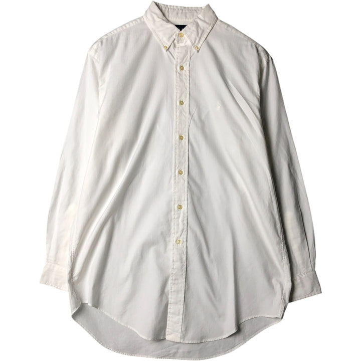 Ralph Lauren YARMOUTH long sleeve button down shirt, men's size M cotton white type Vintage Second Hand