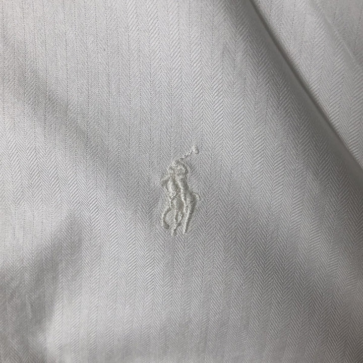 Ralph Lauren YARMOUTH long sleeve button down shirt, men's size M cotton white type Vintage Second Hand