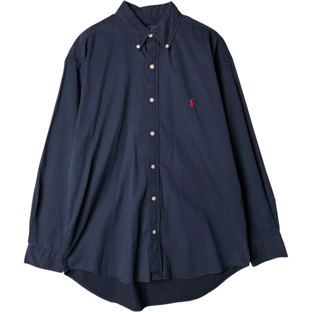 Ralph Lauren BLAKE long sleeve button down shirt, men's XL size cotton navy blue type Vintage Second Hand