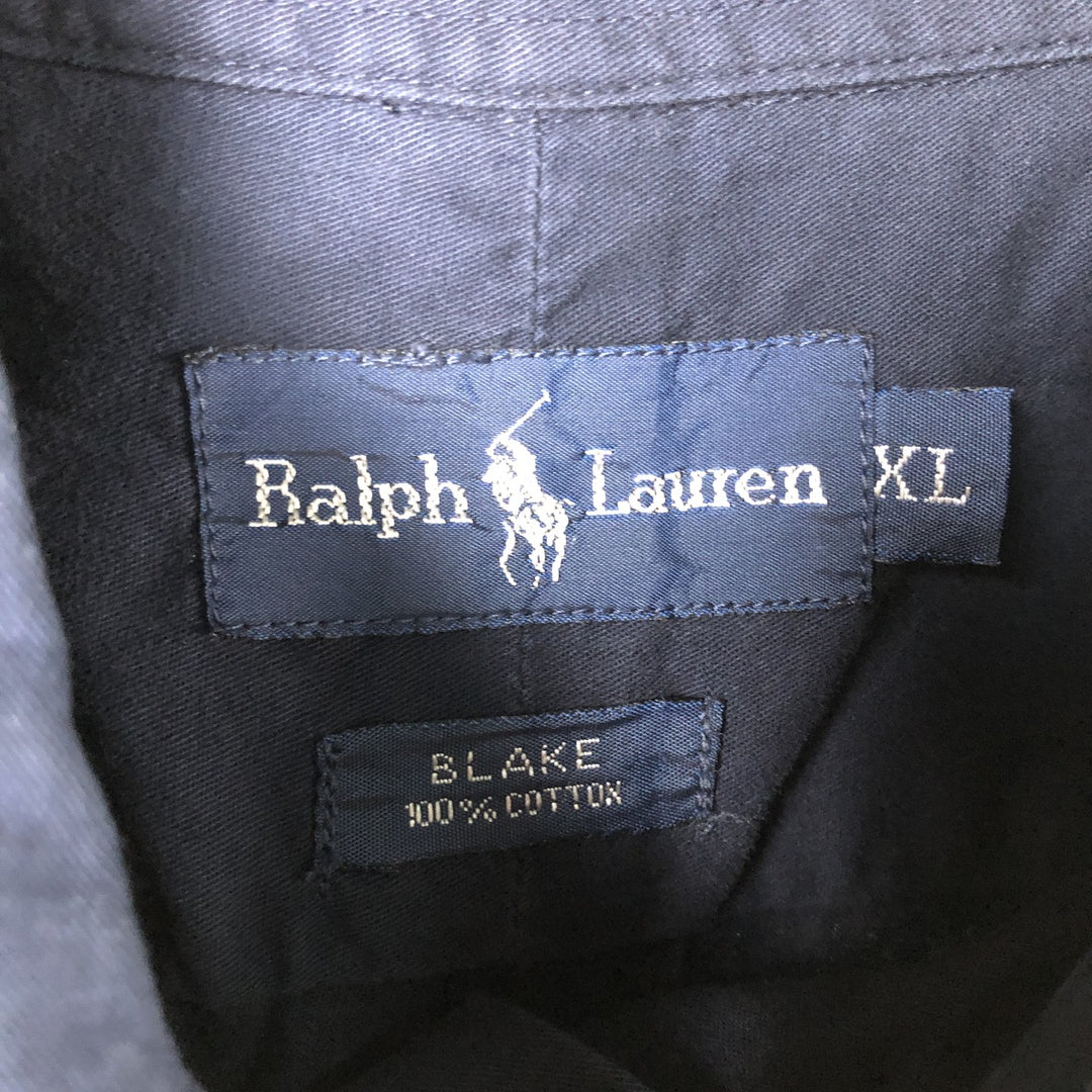 Ralph Lauren BLAKE long sleeve button down shirt, men's XL size cotton navy blue type Vintage Second Hand