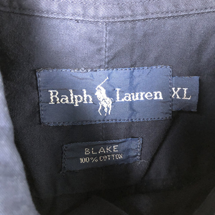 Ralph Lauren BLAKE long sleeve button down shirt, men's XL size cotton navy blue type Vintage Second Hand