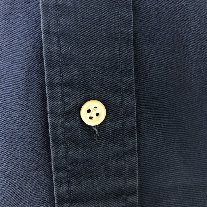 Ralph Lauren BLAKE long sleeve button down shirt, men's size L cotton Navy blue Vintage Second Hand