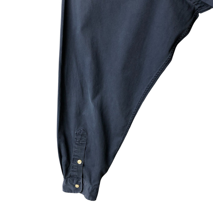 Ralph Lauren BLAKE long sleeve button down shirt, men's size L cotton Navy blue Vintage Second Hand