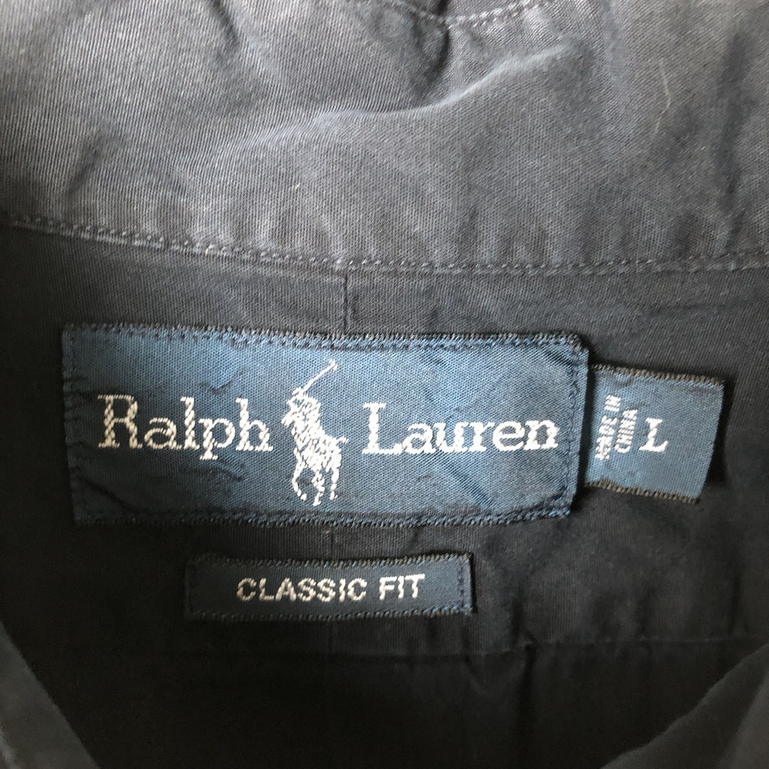 Ralph Lauren Classic Fit Long Sleeve Button Down Shirt, Men's Size L cotton black type Vintage Second Hand