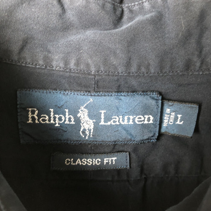 Ralph Lauren Classic Fit Long Sleeve Button Down Shirt, Men's Size L cotton black type Vintage Second Hand