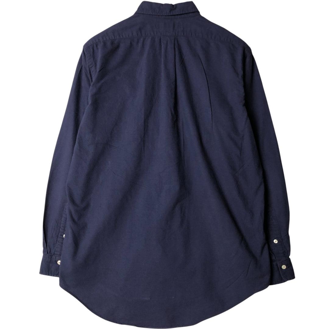 Ralph Lauren long sleeve button down shirt, men's size L cotton navy blue type Vintage Second Hand