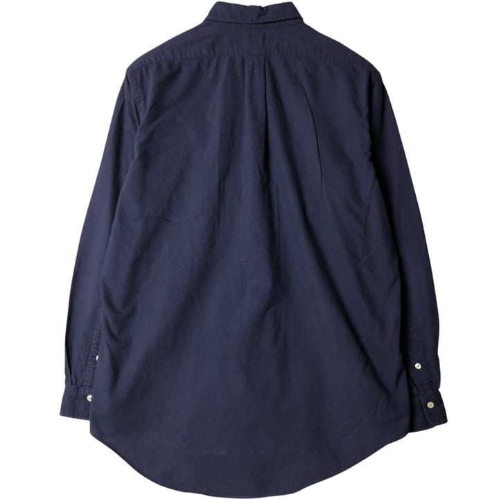 Ralph Lauren long sleeve button down shirt, men's size L cotton navy blue type Vintage Second Hand
