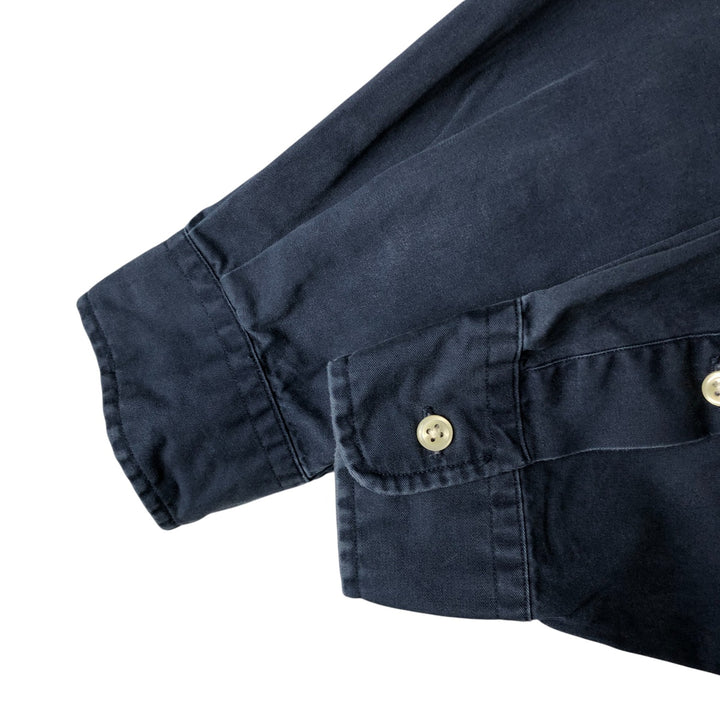 Ralph Lauren BLAKE long sleeve button down shirt, men's size L cotton navy blue type Vintage Second Hand