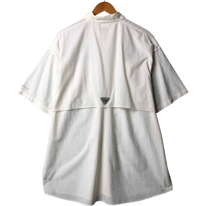 Columbia PFG OMNI-SHADE Omni-Shade Button-Down Short Sleeve Fishing Shirt Men's XL Nylon white type Vintage Second Hand