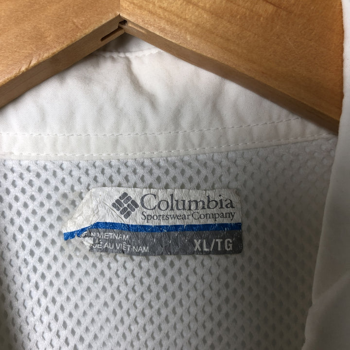 Columbia PFG OMNI-SHADE Omni-Shade Button-Down Short Sleeve Fishing Shirt Men's XL Nylon white type Vintage Second Hand