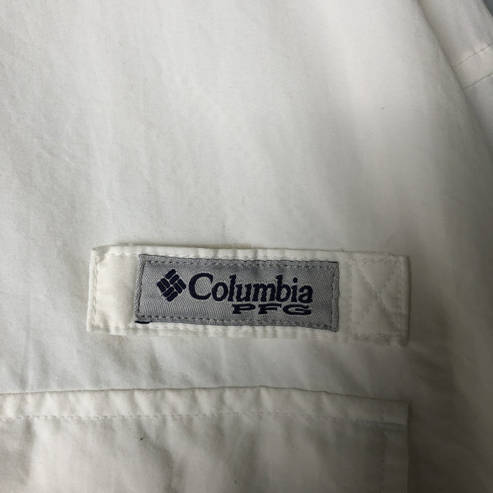 Columbia PFG OMNI-SHADE Omni-Shade Button-Down Short Sleeve Fishing Shirt Men's XL Nylon white type Vintage Second Hand