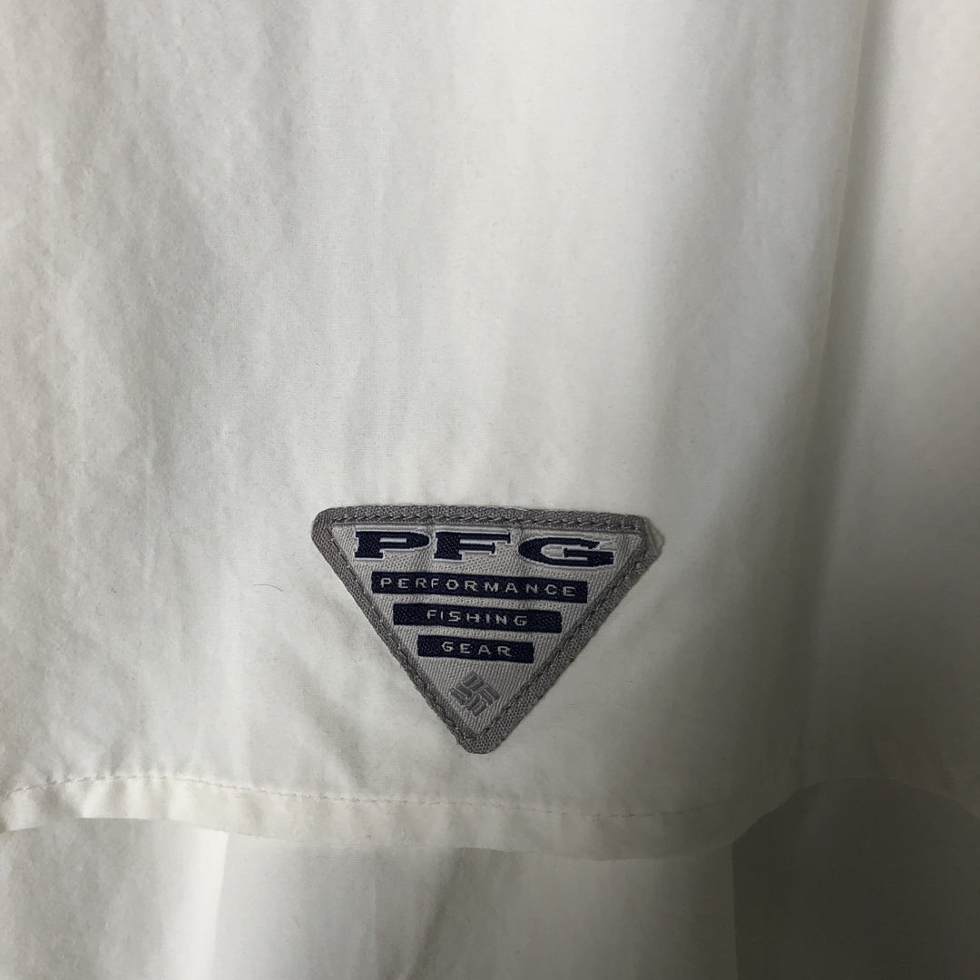 Columbia PFG OMNI-SHADE Omni-Shade Button-Down Short Sleeve Fishing Shirt Men's XL Nylon white type Vintage Second Hand
