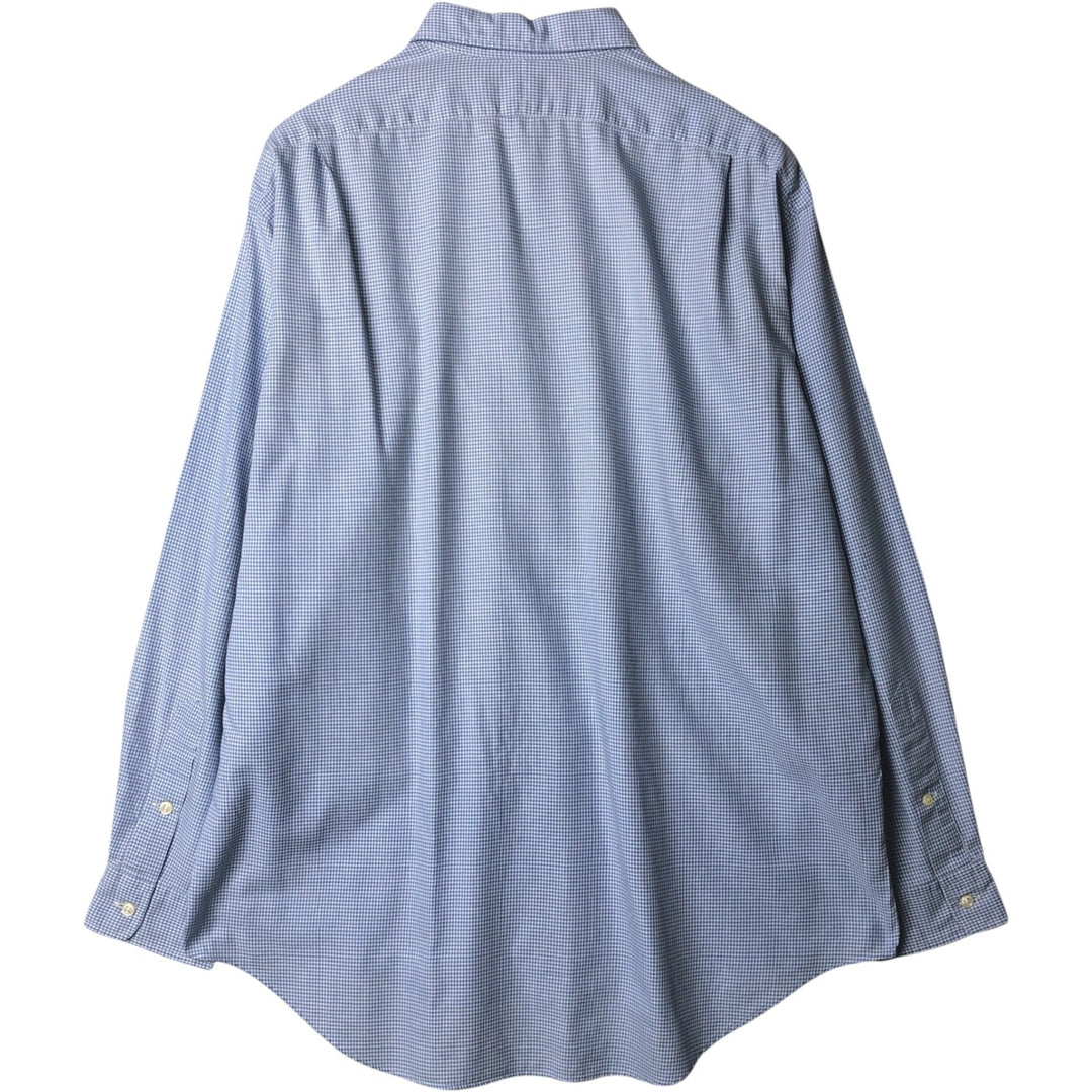 Ralph Lauren POLO by Ralph Lauren LOWELL SPORT long sleeve cotton check shirt, men's size L cotton blue type Vintage Second Hand