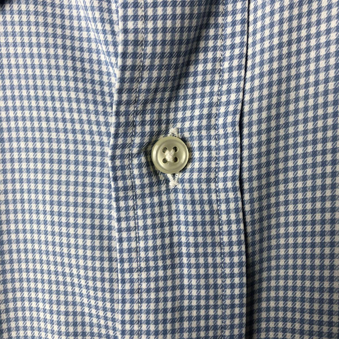 Ralph Lauren POLO by Ralph Lauren LOWELL SPORT long sleeve cotton check shirt, men's size L cotton blue type Vintage Second Hand