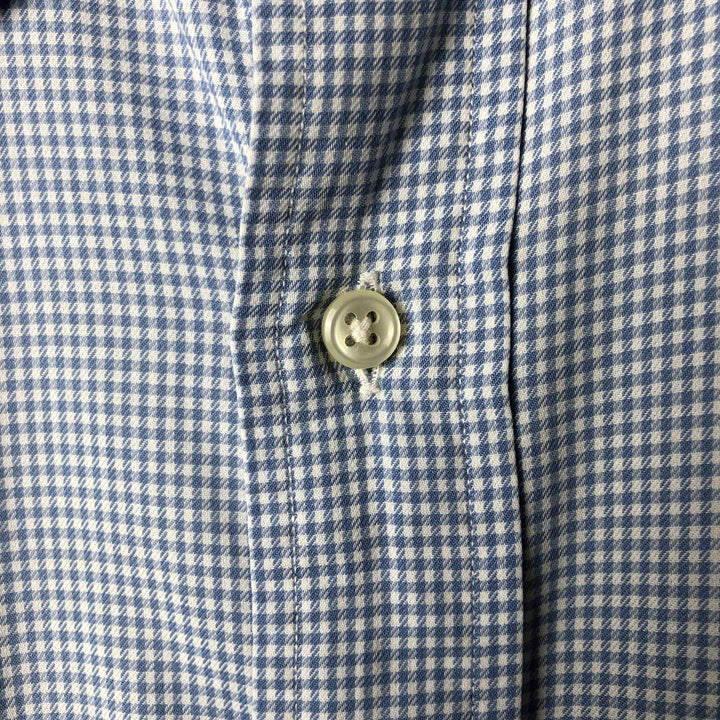 Ralph Lauren POLO by Ralph Lauren LOWELL SPORT long sleeve cotton check shirt, men's size L cotton blue type Vintage Second Hand