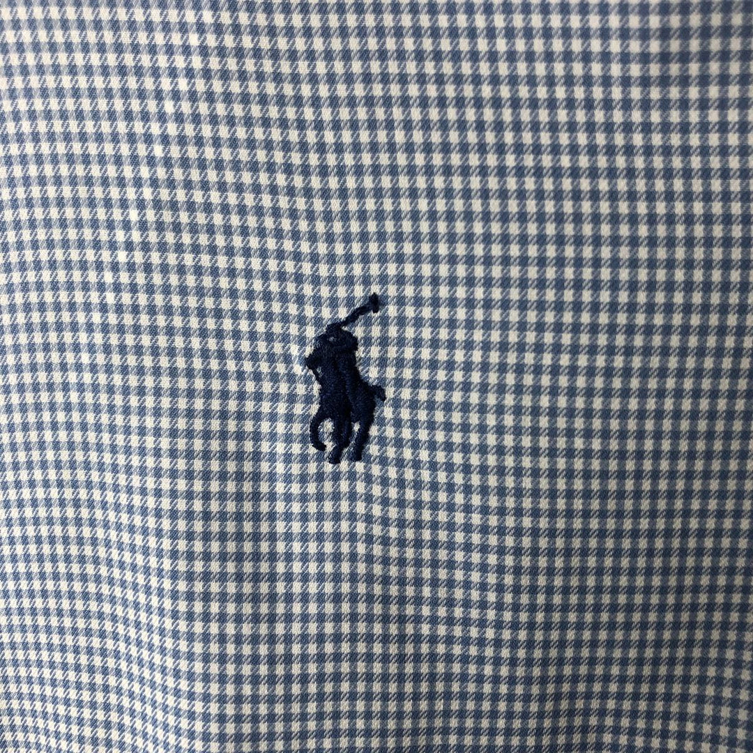 Ralph Lauren POLO by Ralph Lauren LOWELL SPORT long sleeve cotton check shirt, men's size L cotton blue type Vintage Second Hand