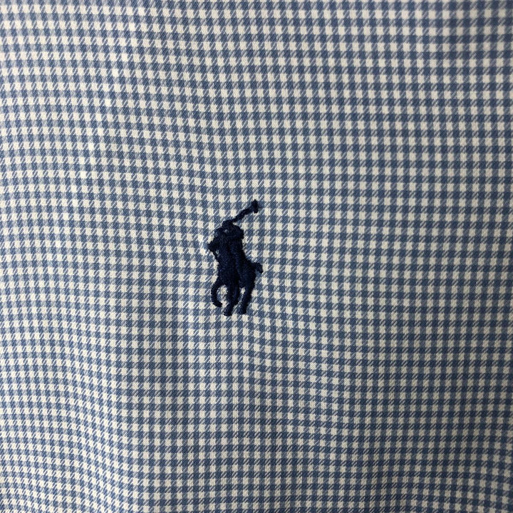 Ralph Lauren POLO by Ralph Lauren LOWELL SPORT long sleeve cotton check shirt, men's size L cotton blue type Vintage Second Hand