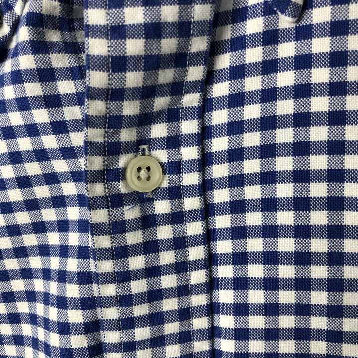 Ralph Lauren long sleeve button down check shirt, men's XL size cotton Navy blue Vintage Second Hand
