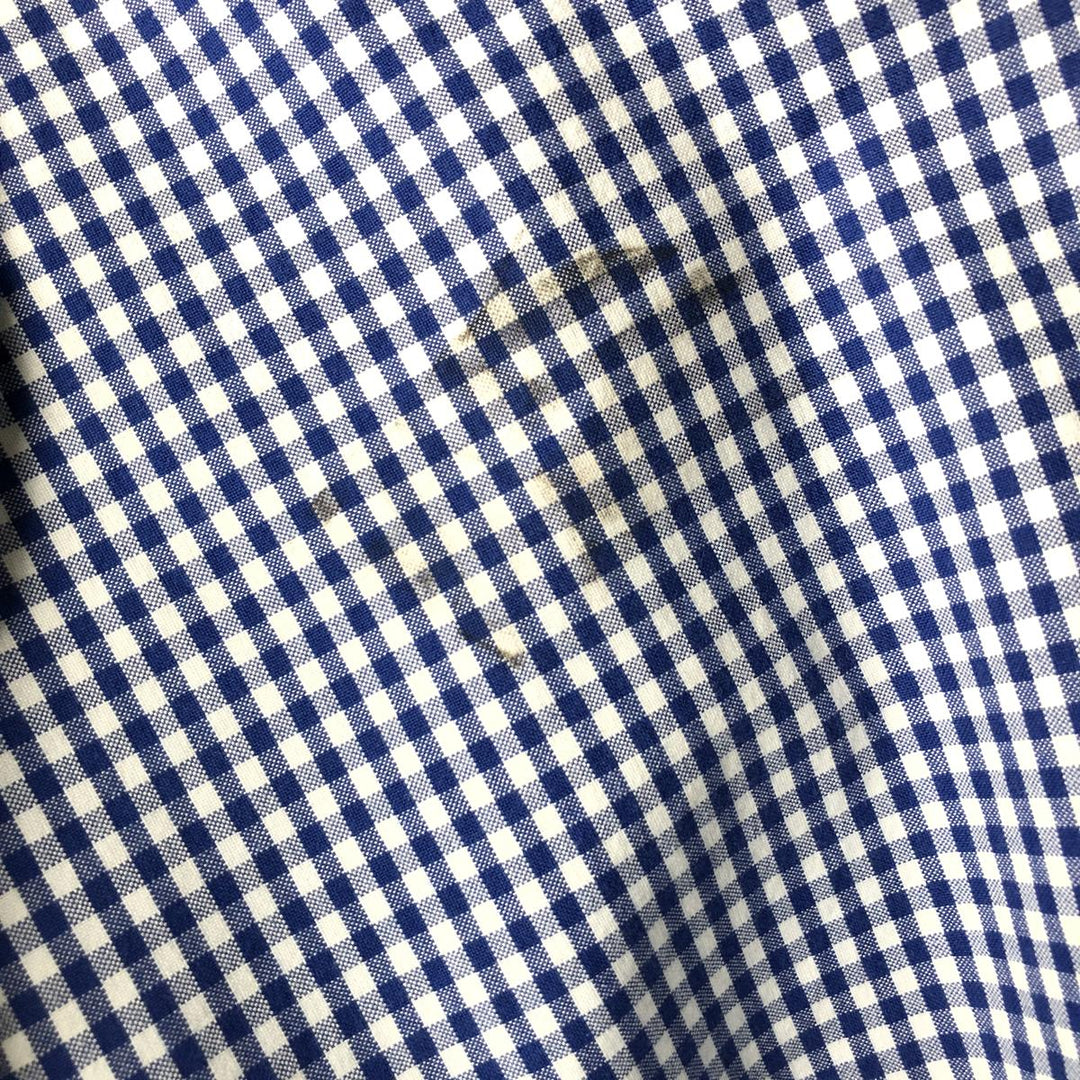 Ralph Lauren long sleeve button down check shirt, men's XL size cotton Navy blue Vintage Second Hand