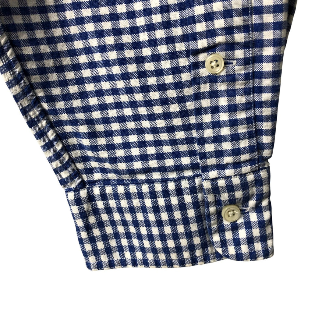 Ralph Lauren long sleeve button down check shirt, men's XL size cotton Navy blue Vintage Second Hand