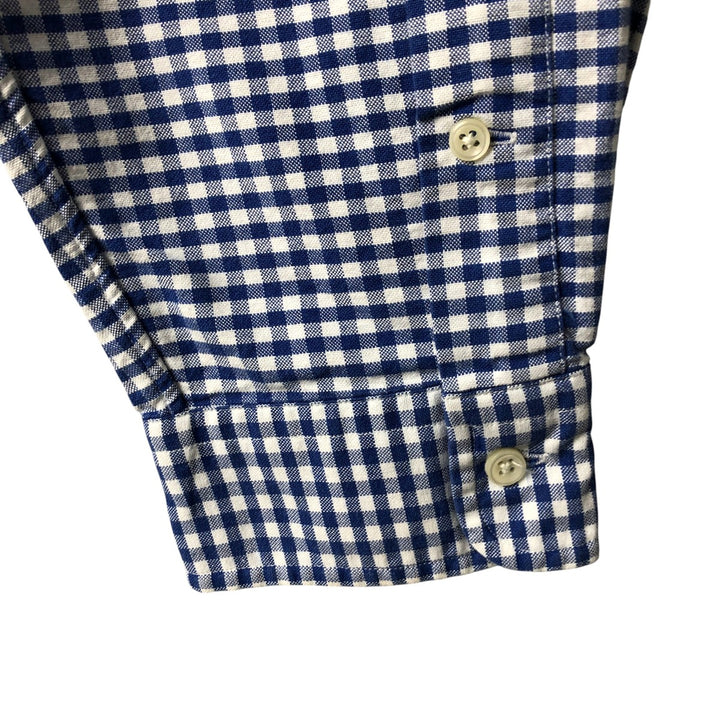 Ralph Lauren long sleeve button down check shirt, men's XL size cotton Navy blue Vintage Second Hand