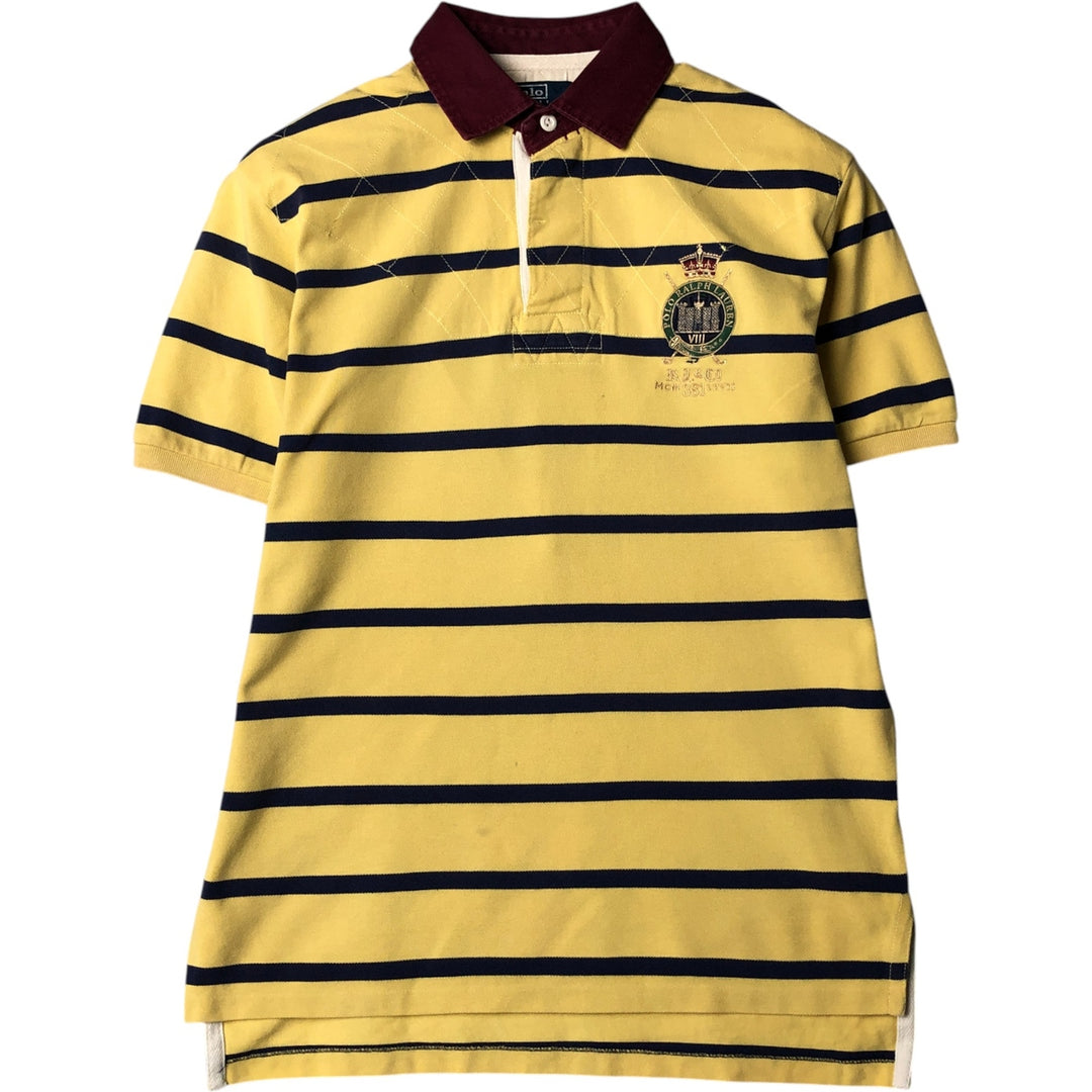 Ralph Lauren POLO by Ralph Lauren short-sleeved rugby shirt, men's size M cotton yellow type Vintage Second Hand