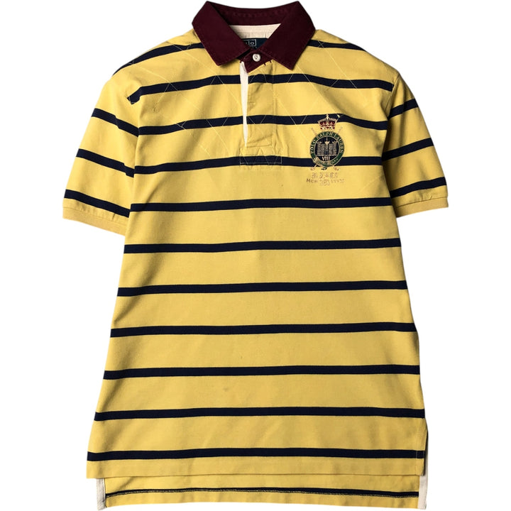 Ralph Lauren POLO by Ralph Lauren short-sleeved rugby shirt, men's size M cotton yellow type Vintage Second Hand
