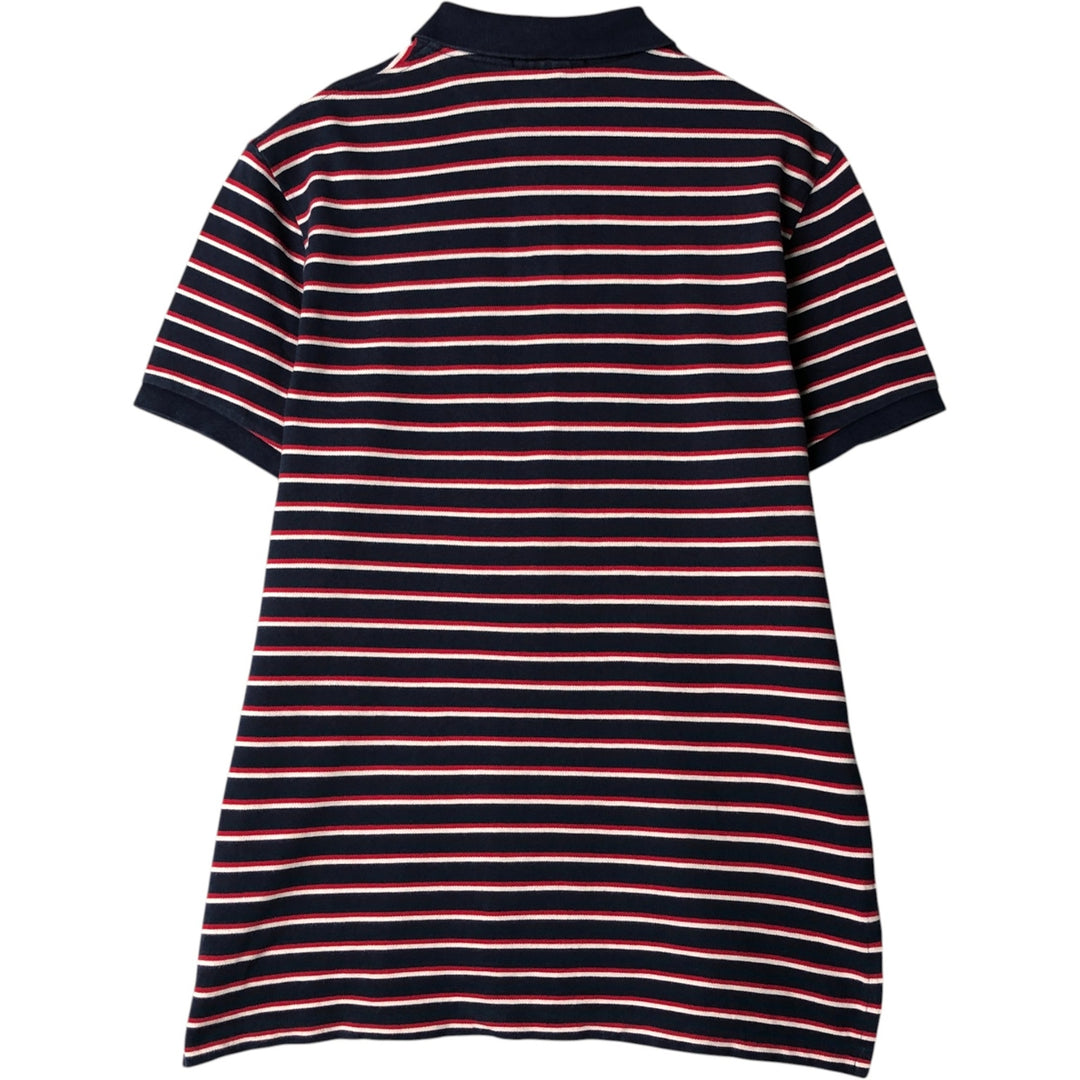 Ralph Lauren POLO by Ralph Lauren CUSTOM FIT short sleeve striped polo shirt men's XL size cotton navy blue type Vintage Second Hand