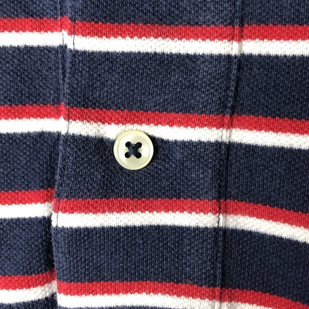 Ralph Lauren POLO by Ralph Lauren CUSTOM FIT short sleeve striped polo shirt men's XL size cotton navy blue type Vintage Second Hand