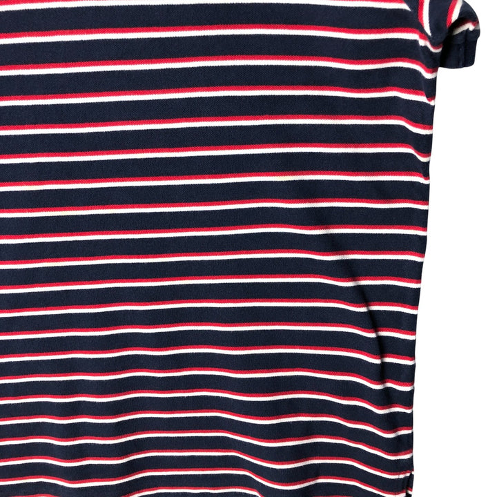 Ralph Lauren POLO by Ralph Lauren CUSTOM FIT short sleeve striped polo shirt men's XL size cotton navy blue type Vintage Second Hand
