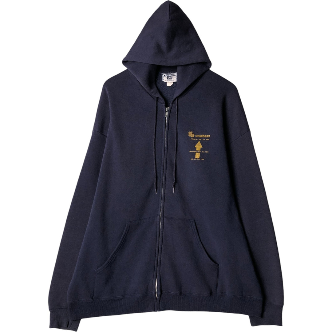 90s-00'S Lee Heavyweight Full-Zip Hoodie, Men's, XXL cotton navy blue type Vintage Second Hand