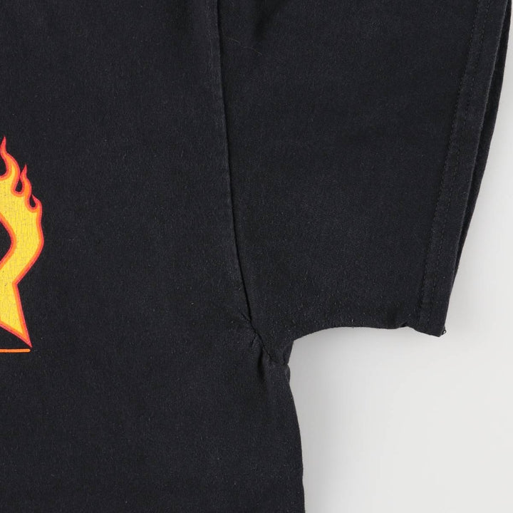 Thrasher Fire Pattern Surf Skate T-Shirt, Men's Size L cotton black type Vintage Second Hand