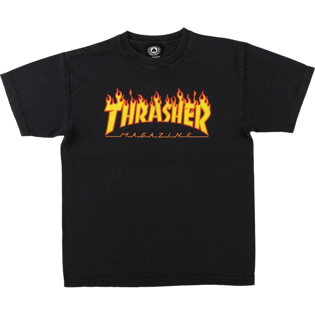 ALSTYLE THRASHER Fire Pattern Surf Skate T-Shirt, Men's Size M cotton black type Vintage Second Hand