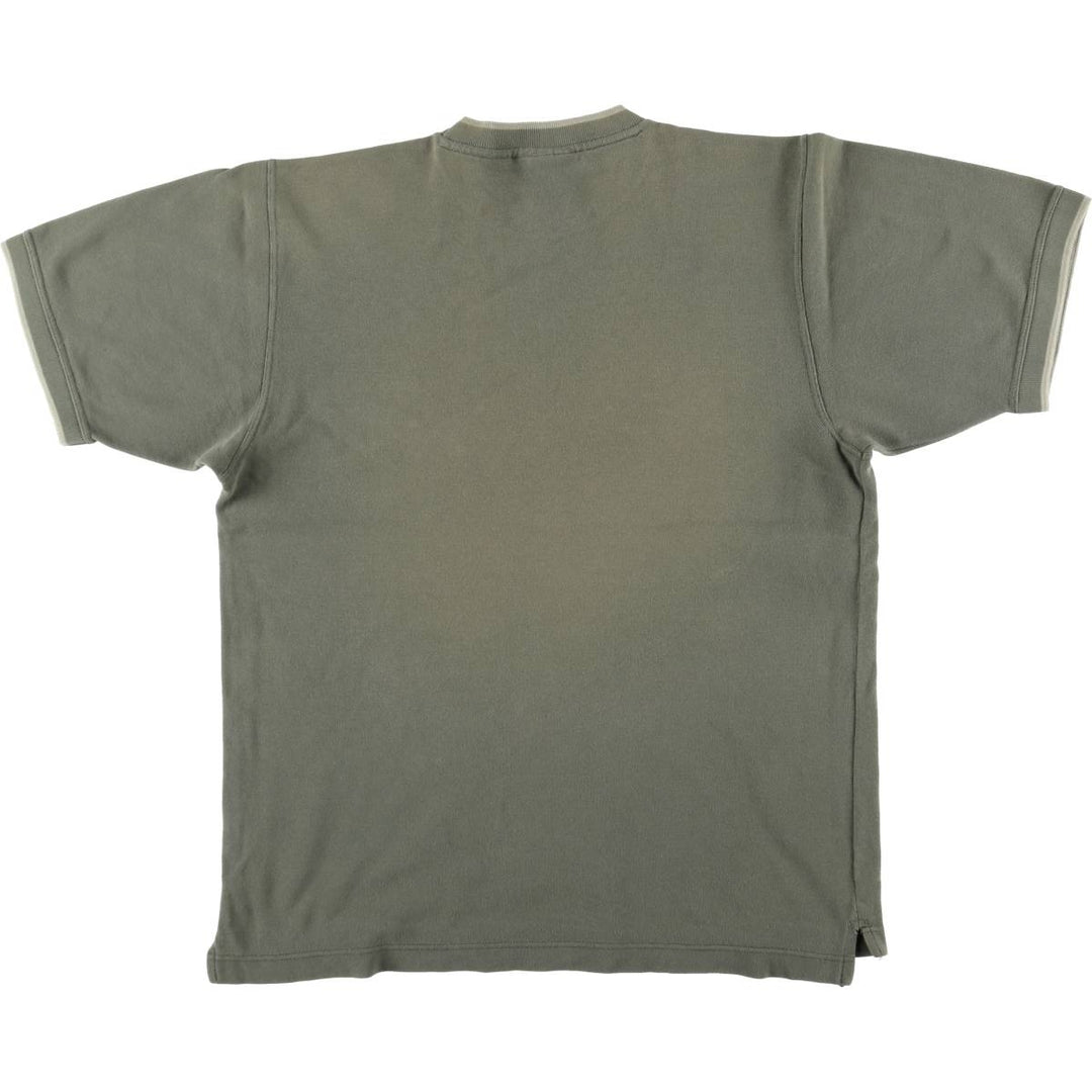 90s-00'S Adidas logo T-shirt, men's size L cotton Khaki type Vintage Second Hand