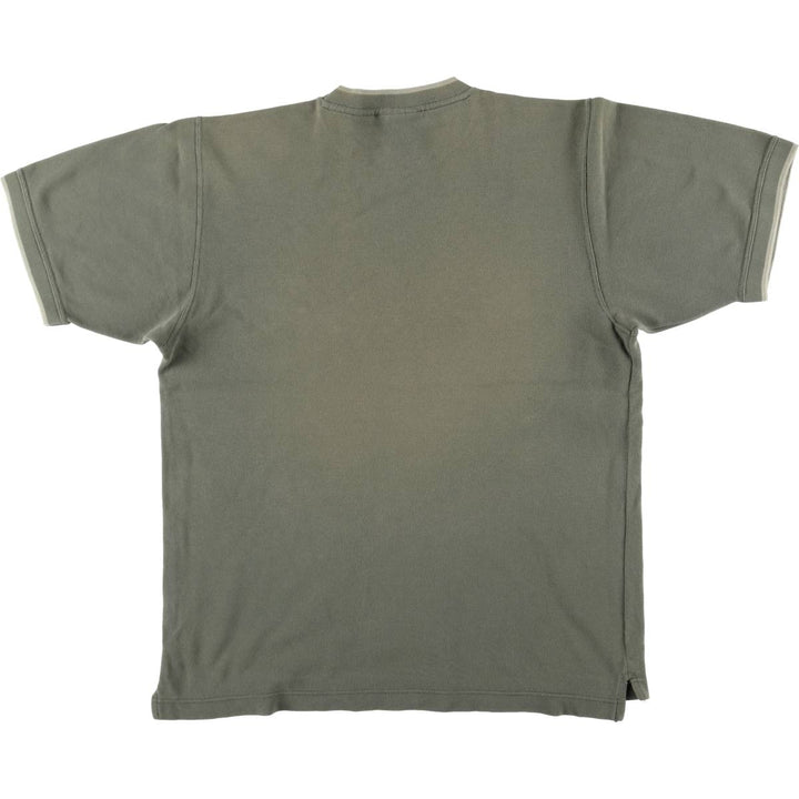 90s-00'S Adidas logo T-shirt, men's size L cotton Khaki type Vintage Second Hand