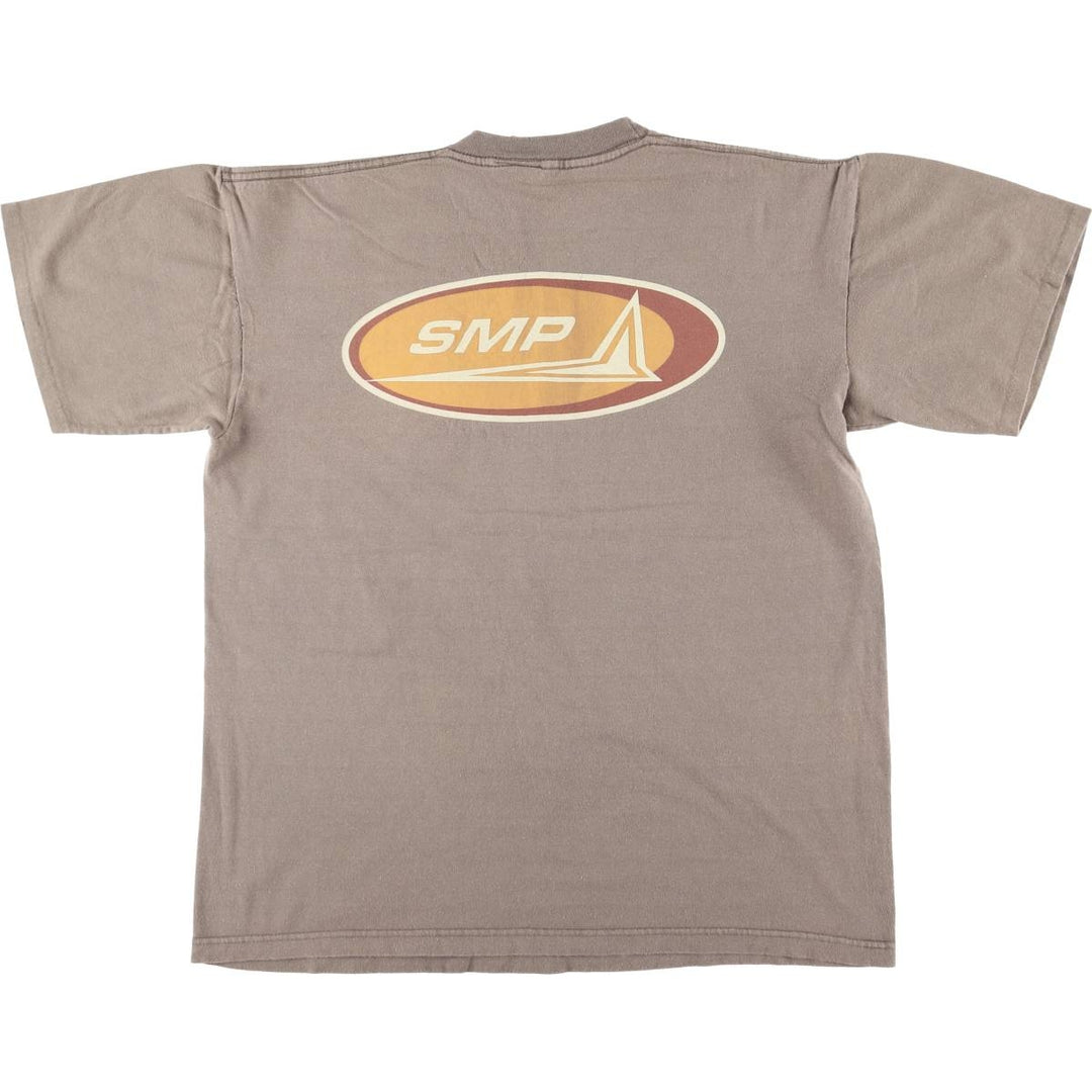 Vintage 90'S SMP Surf Skate T-shirt, Made in USA, Men's Size L cotton brown type Vintage Second Hand