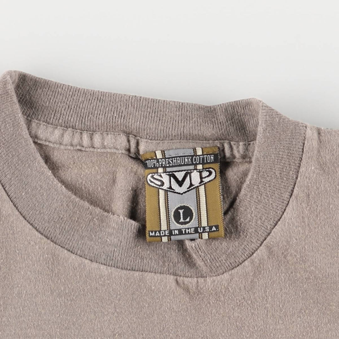 Vintage 90'S SMP Surf Skate T-shirt, Made in USA, Men's Size L cotton brown type Vintage Second Hand