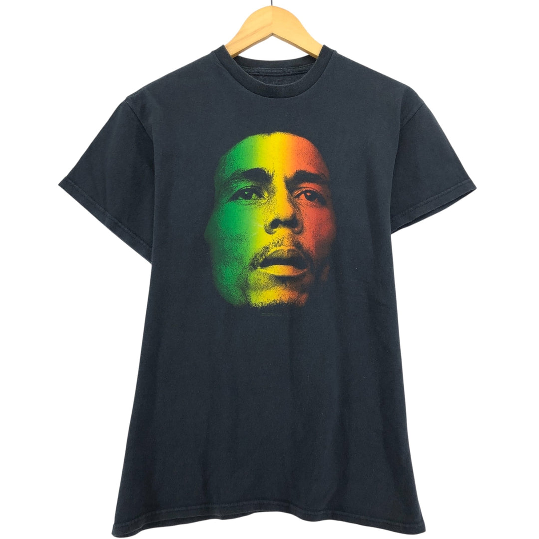 2000'S BOB MARLEY band T-shirt, men's size M unclear black type Vintage Second Hand
